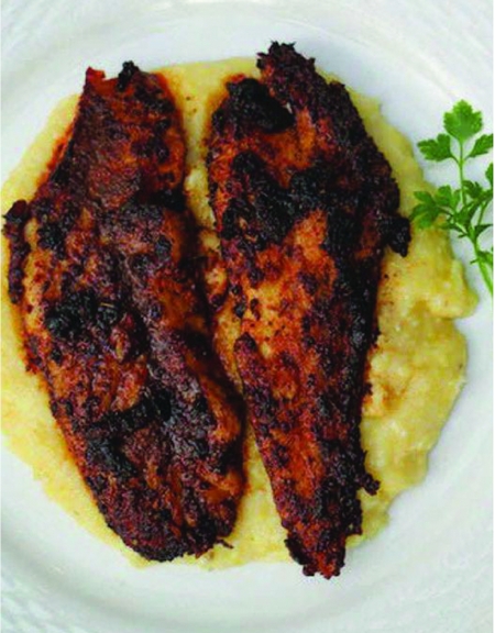 Redfish And Smoked Gouda Grits Recipe Photo From Destin Fishing Rodeo Brochure 2