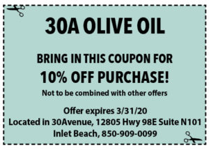 Sowal March 2020 Coupons 30a Olive Oil