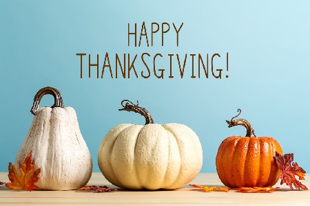 Thanksgiving Message With Pumpkins